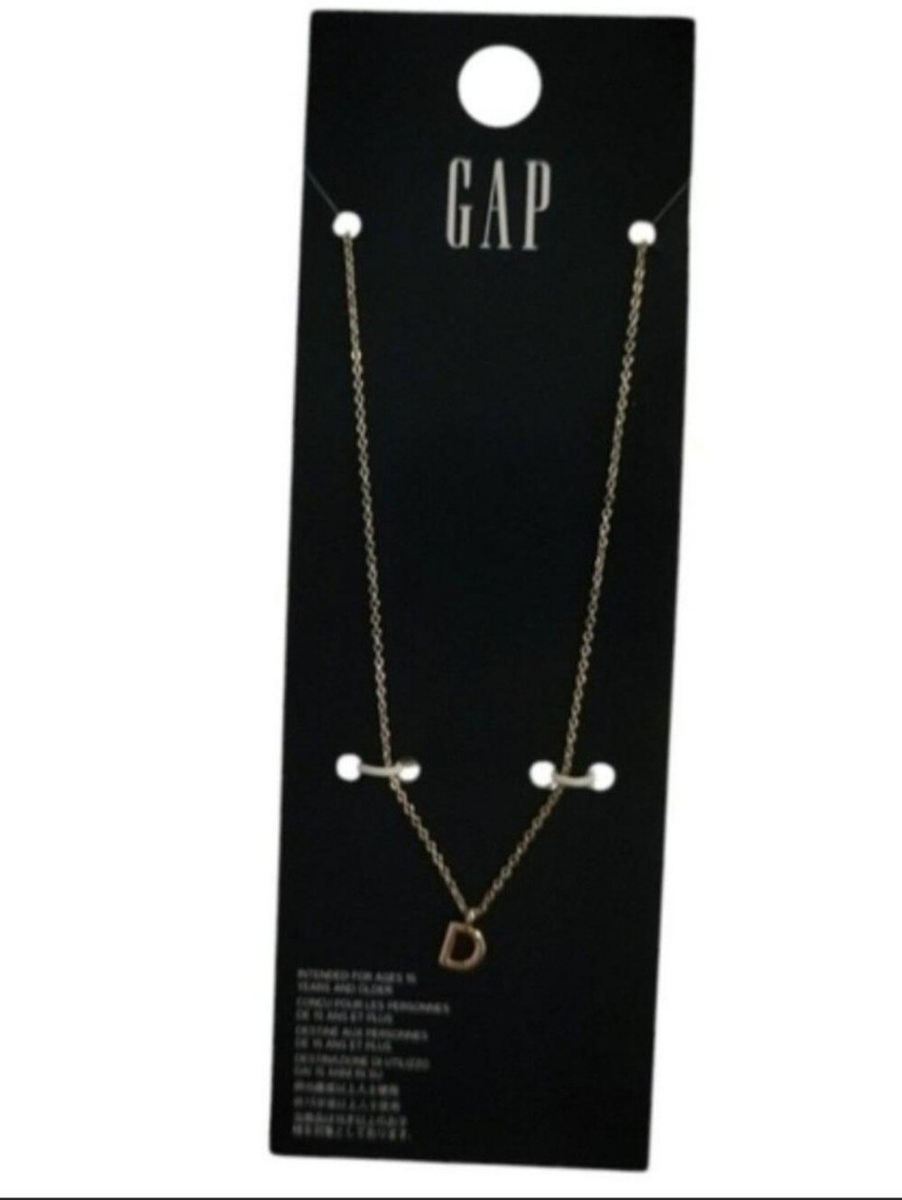 NEW GAP Gold Necklace with D Pendant